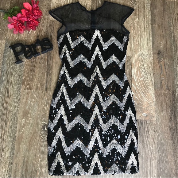 Dress the Population sequin sheer back dress Small - Picture 1 of 5